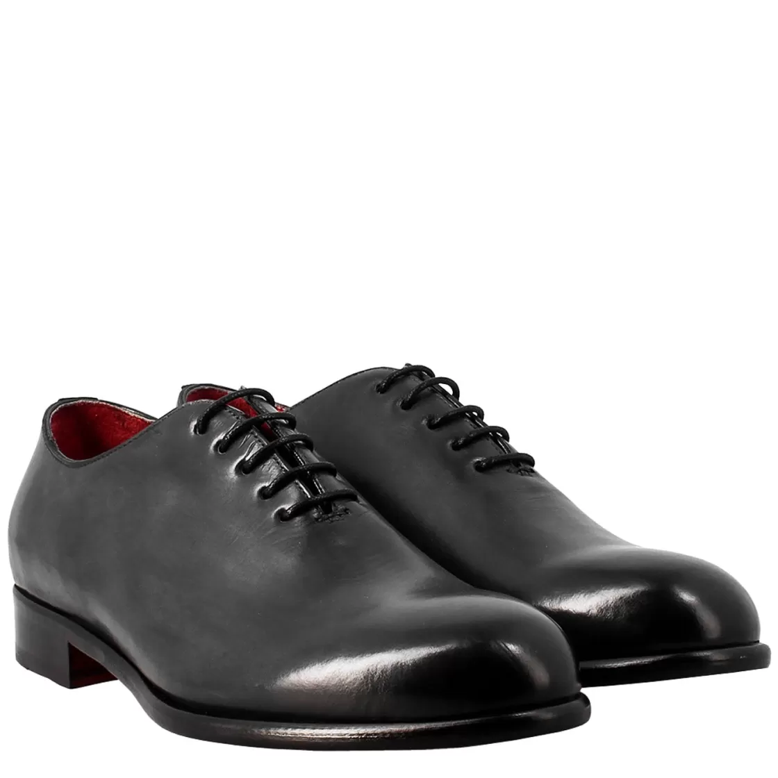 Shop Leonardo Shoes Oxford Wholecut Elegante Da Uomo In Pelle E Fodera Rossa Blu