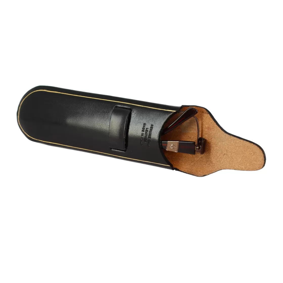 Outlet Leonardo Shoes Porta Occhiali Da Tasca Con Linguetta In Cuoio Realizzato A Mano In Diversi Colori Nero