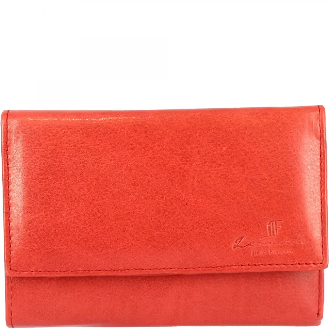 Cheap Leonardo Shoes Portafoglio Donna Sauvage Pelle Di Vitello Porta Tessere Banconote Chiusura Bottone Rosso