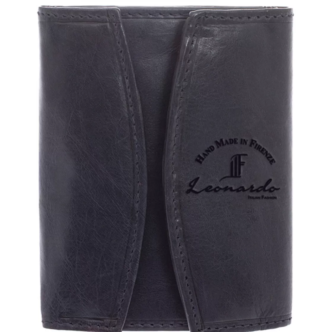 Cheap Leonardo Shoes Portafoglio Unisex Sauvage Fatto A Mano Pelle Di Vitello Porta Tessere Banconote Monete Nero