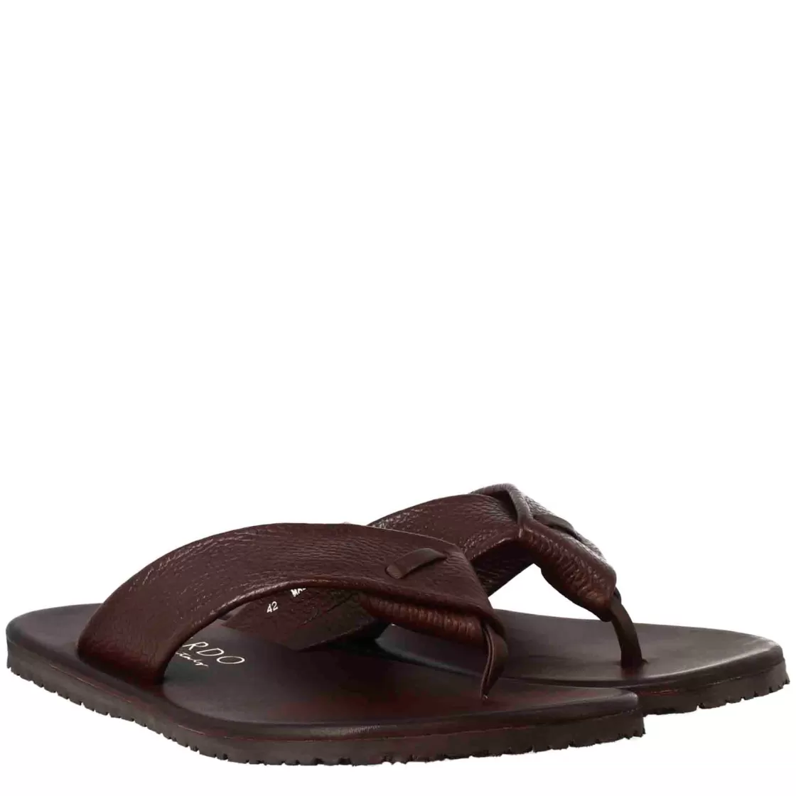 Online Leonardo Shoes Sandali Ciabatta Infradito Da Uomo Fatti A Mano In Pelle Marrone