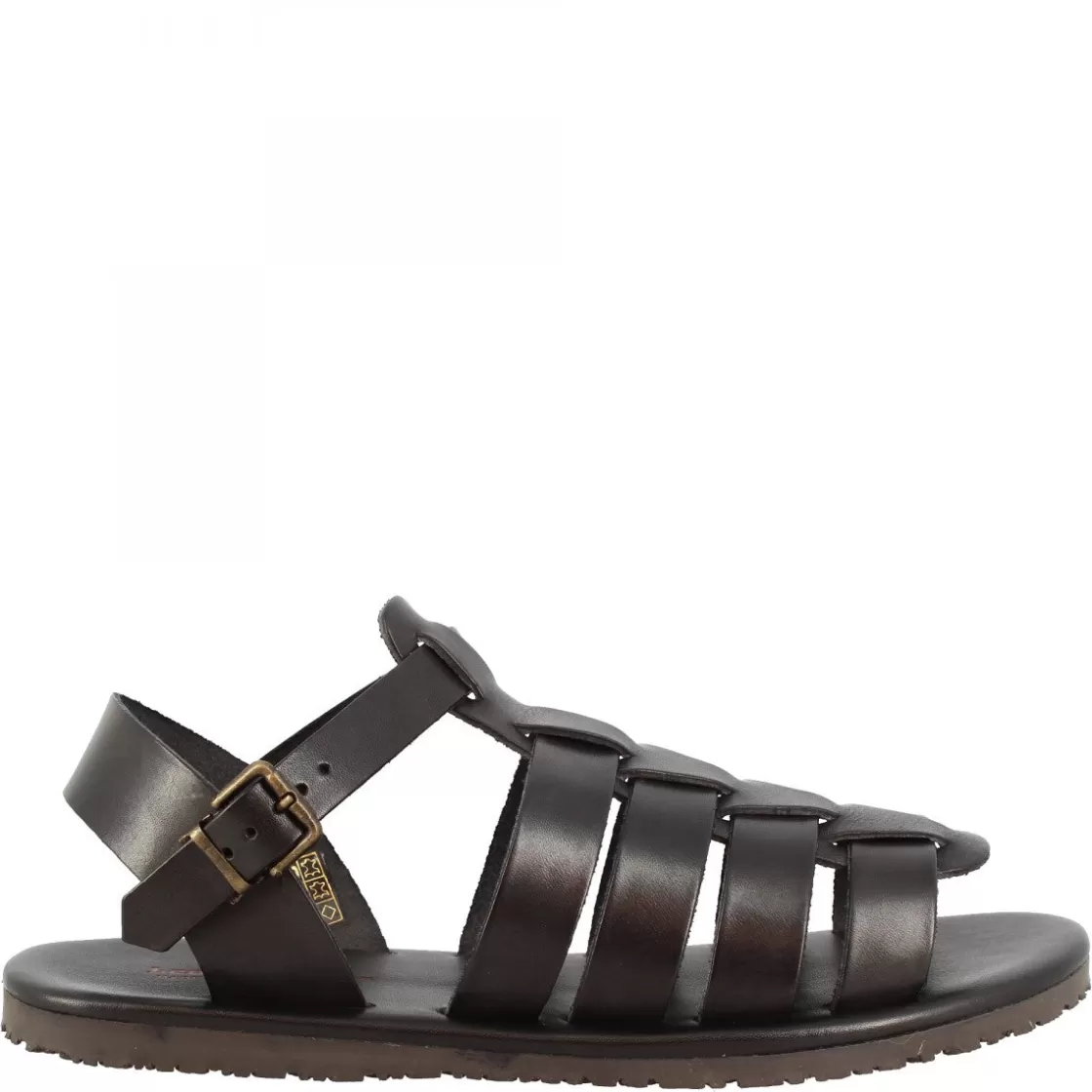 Sale Leonardo Shoes Sandali Da Uomo Con Fasce Fatti A Mano In Pelle Di Vitello Nera Chiusura Con Fibbia Nero
