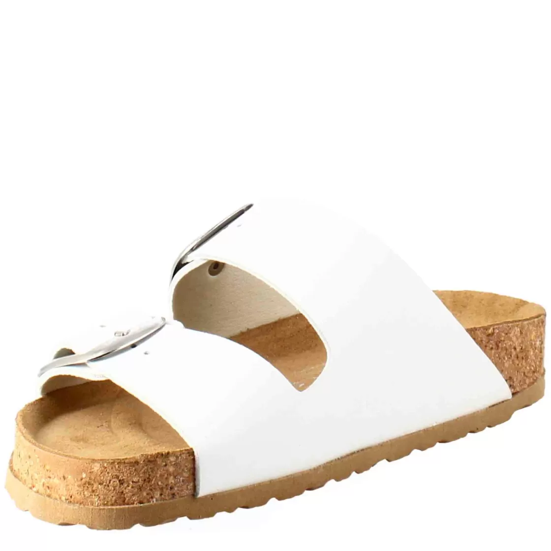 Online Leonardo Shoes Sandali Donna Doppia Fibbia In Pelle Colore Bianco