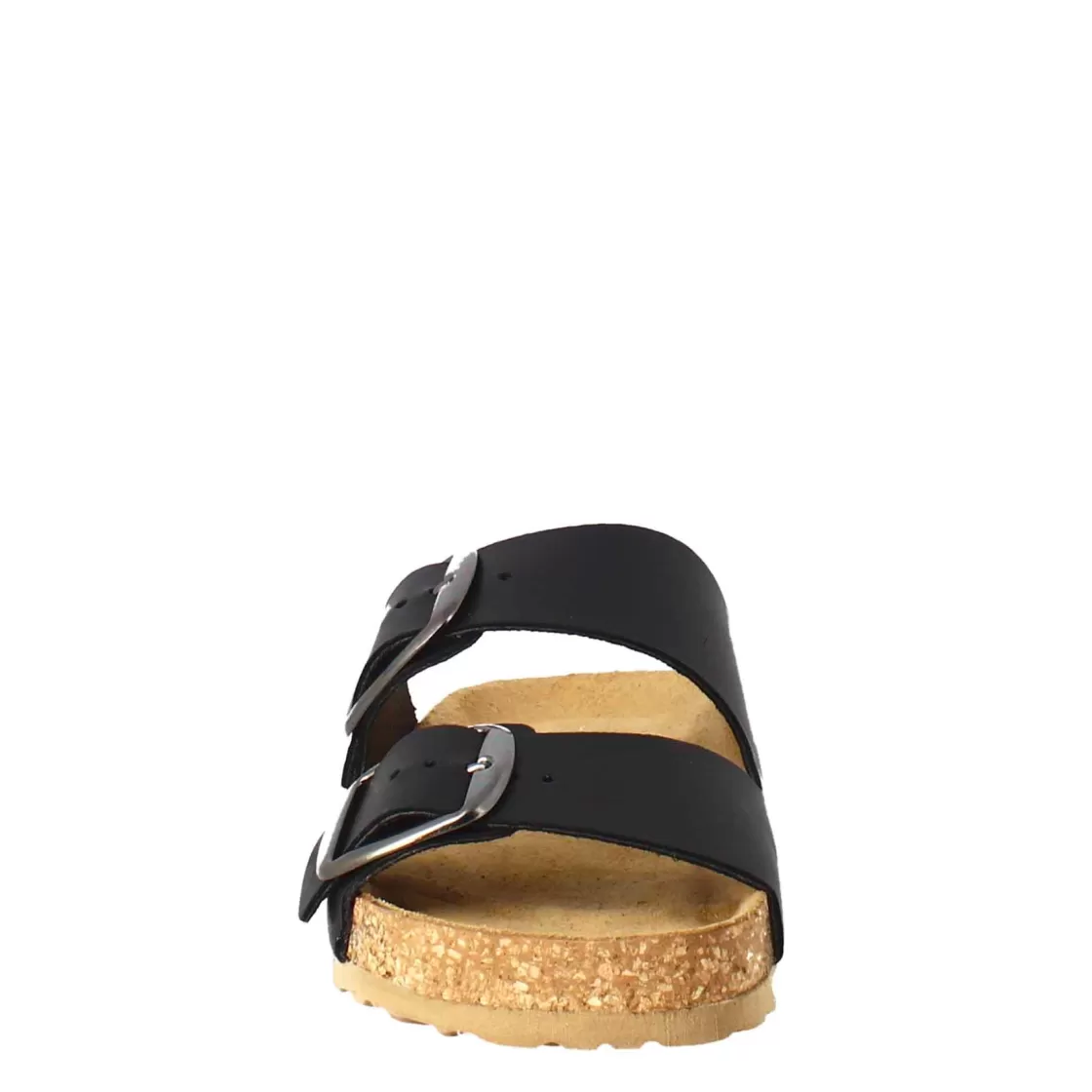 Hot Leonardo Shoes Sandali Donna Doppia Fibbia In Pelle Colore Nero