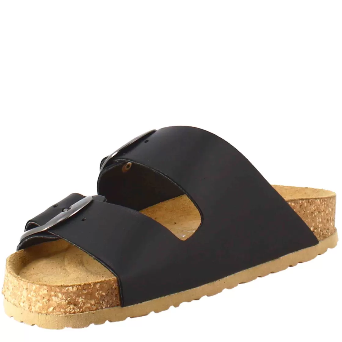 Hot Leonardo Shoes Sandali Donna Doppia Fibbia In Pelle Colore Nero