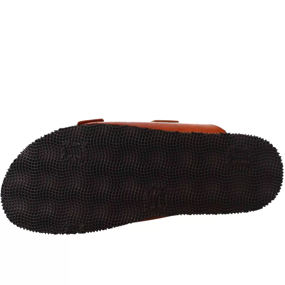 Shop Leonardo Shoes Sandali Doppia Fibbia Da Uomo In Pelle Aperti Dietro Marrone