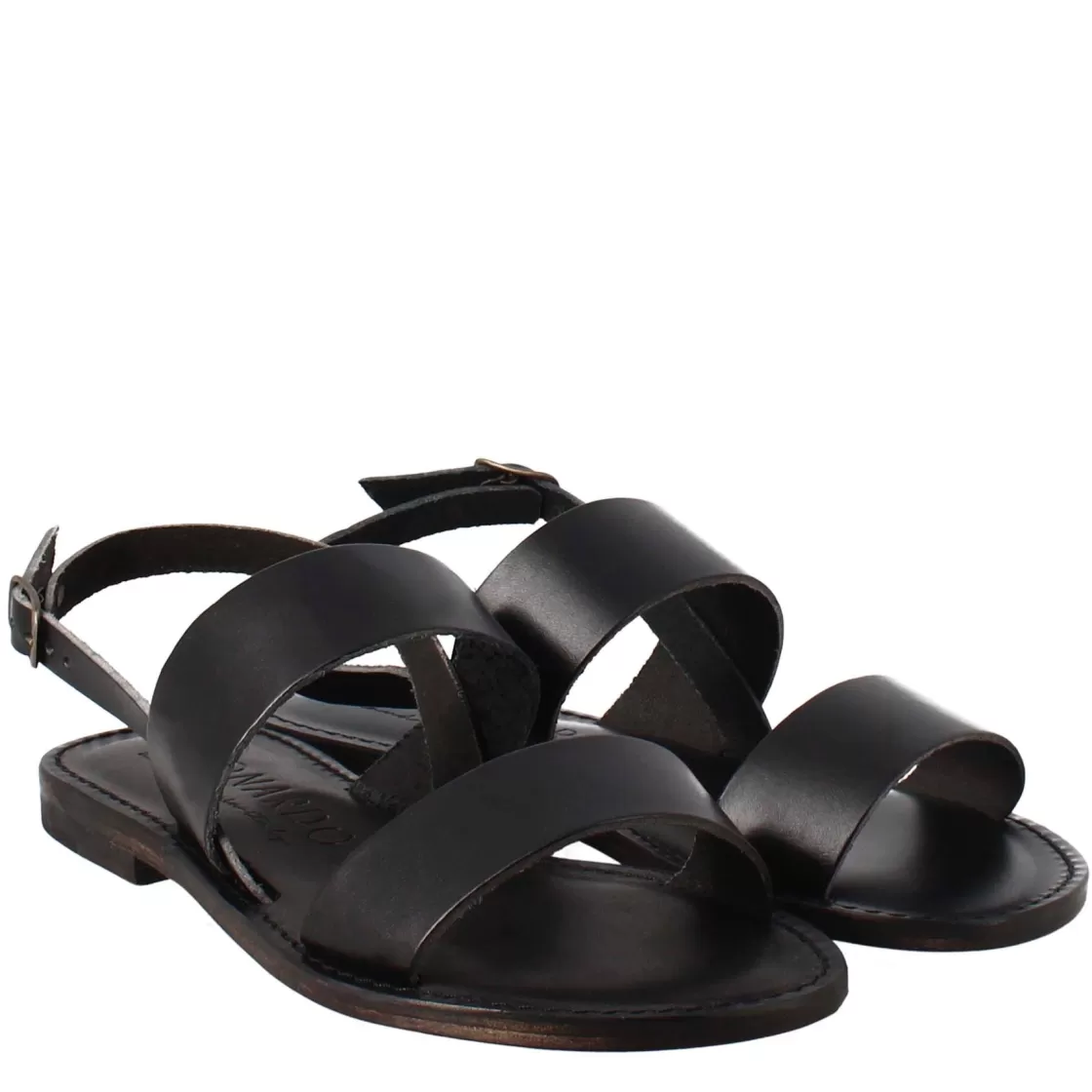 Online Leonardo Shoes Sandali Euforia Da Donna Stile Romano Antico In Pelle Colore Nero