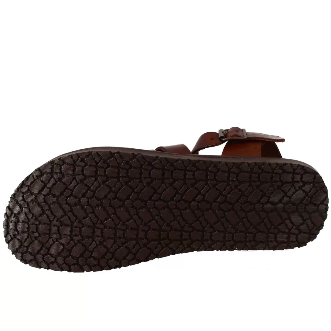 Sale Leonardo Shoes Sandali Francescani Da Uomo Fatti A Mano In Pelle Con Cinturino Alla Caviglia Marrone