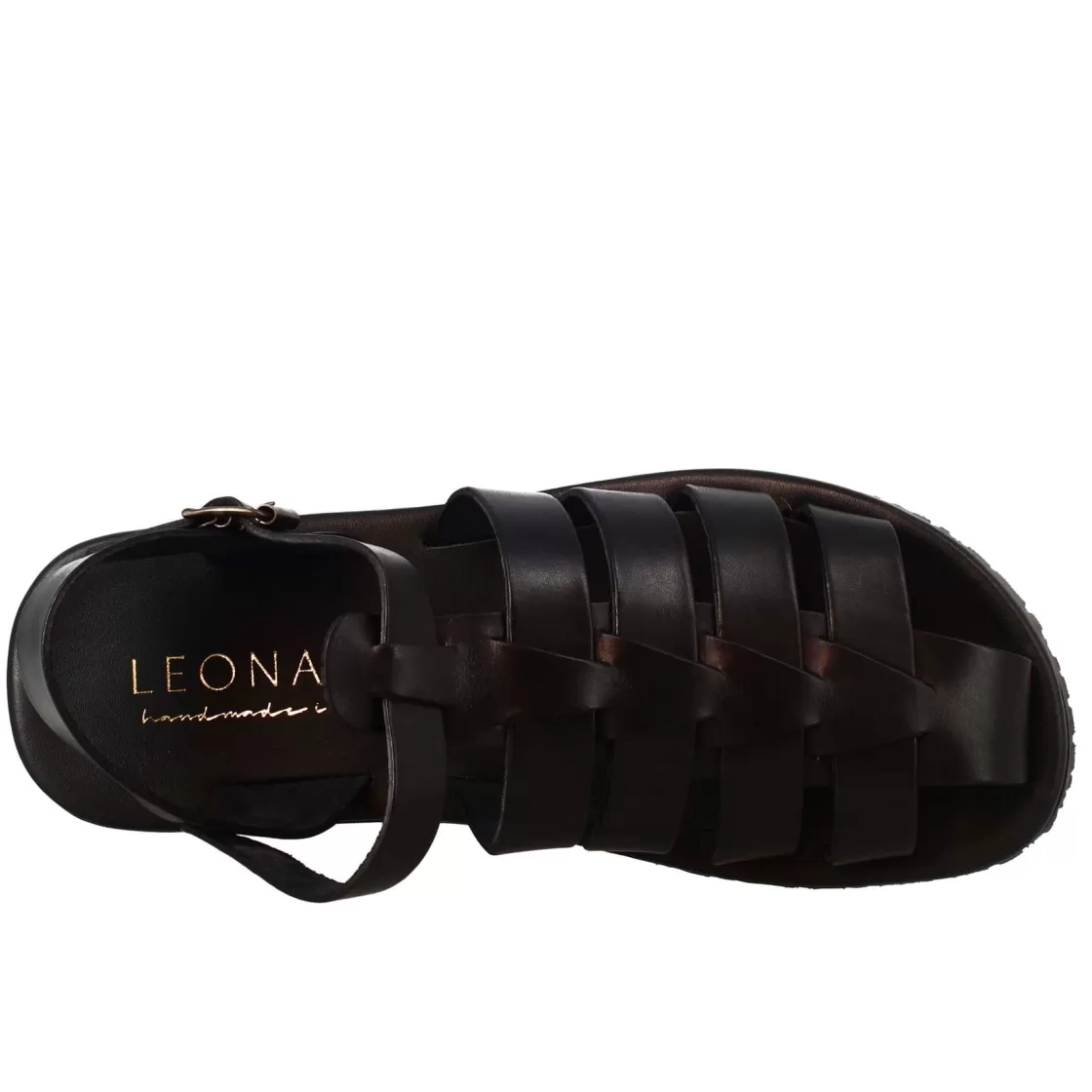 New Leonardo Shoes Sandali Francescani Da Uomo Fatti A Mano In Pelle Nera Chiusura Con Fibbia Nero