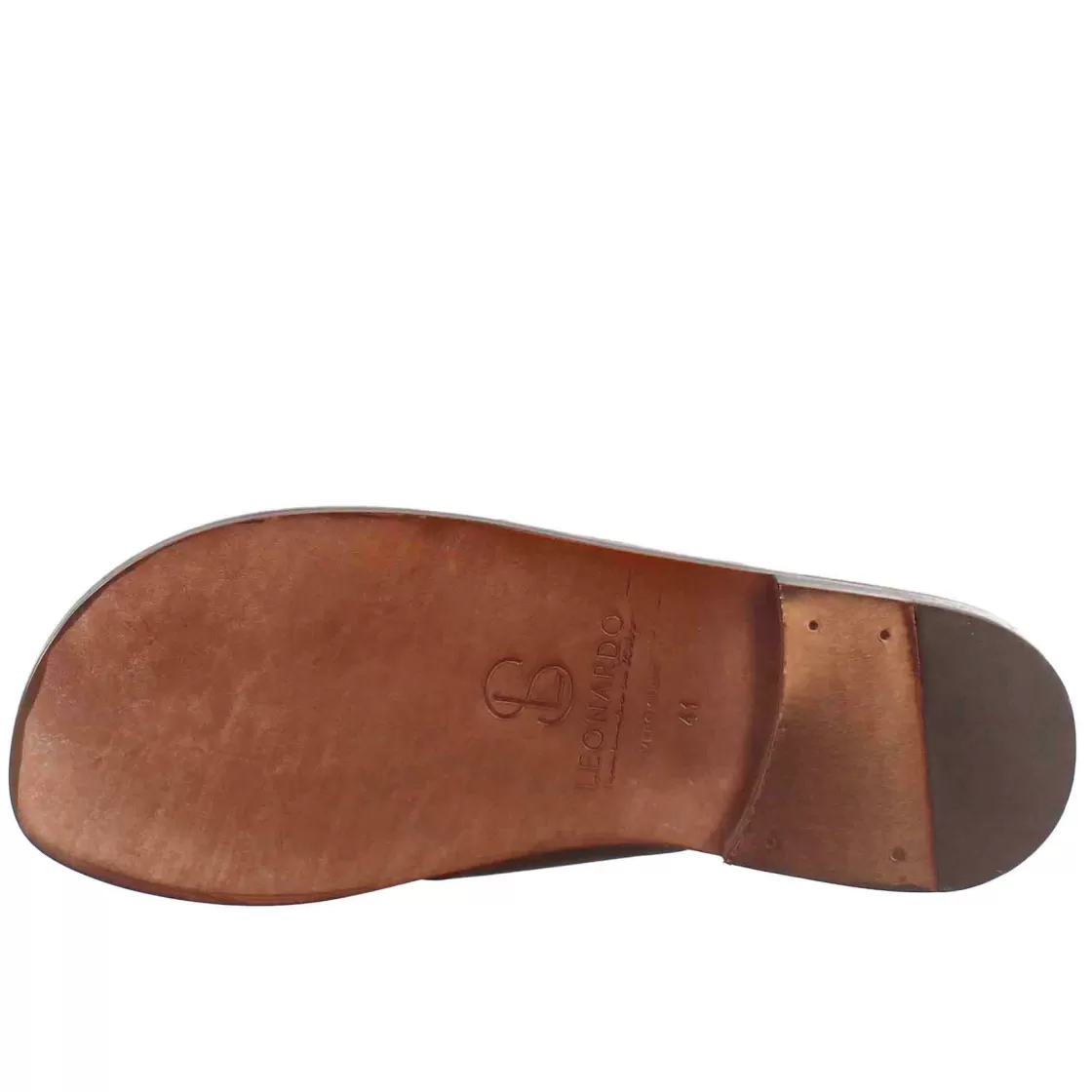 Sale Leonardo Shoes Sandali Gladiatore Da Uomo In Pelle Color Marrone