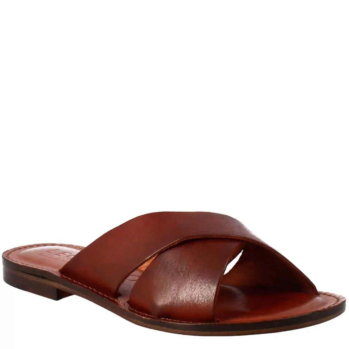 Shop Leonardo Shoes Sandali Incanto Da Donna Stile Romano Antico In Pelle Marrone
