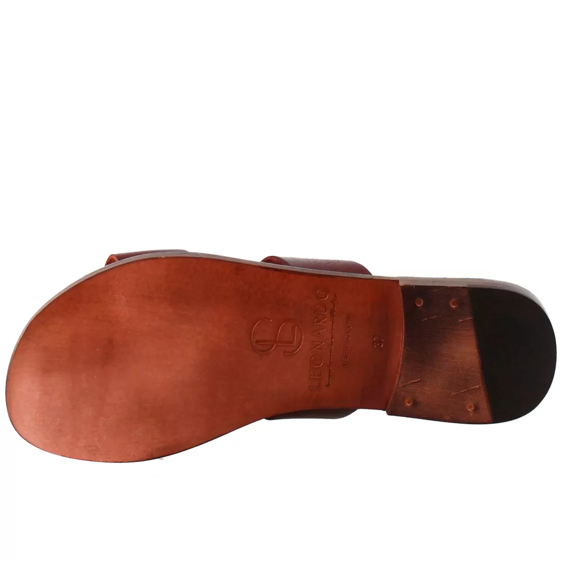 Online Leonardo Shoes Sandali Nirvana Da Donna Stile Romano Antico In Pelle Marrone