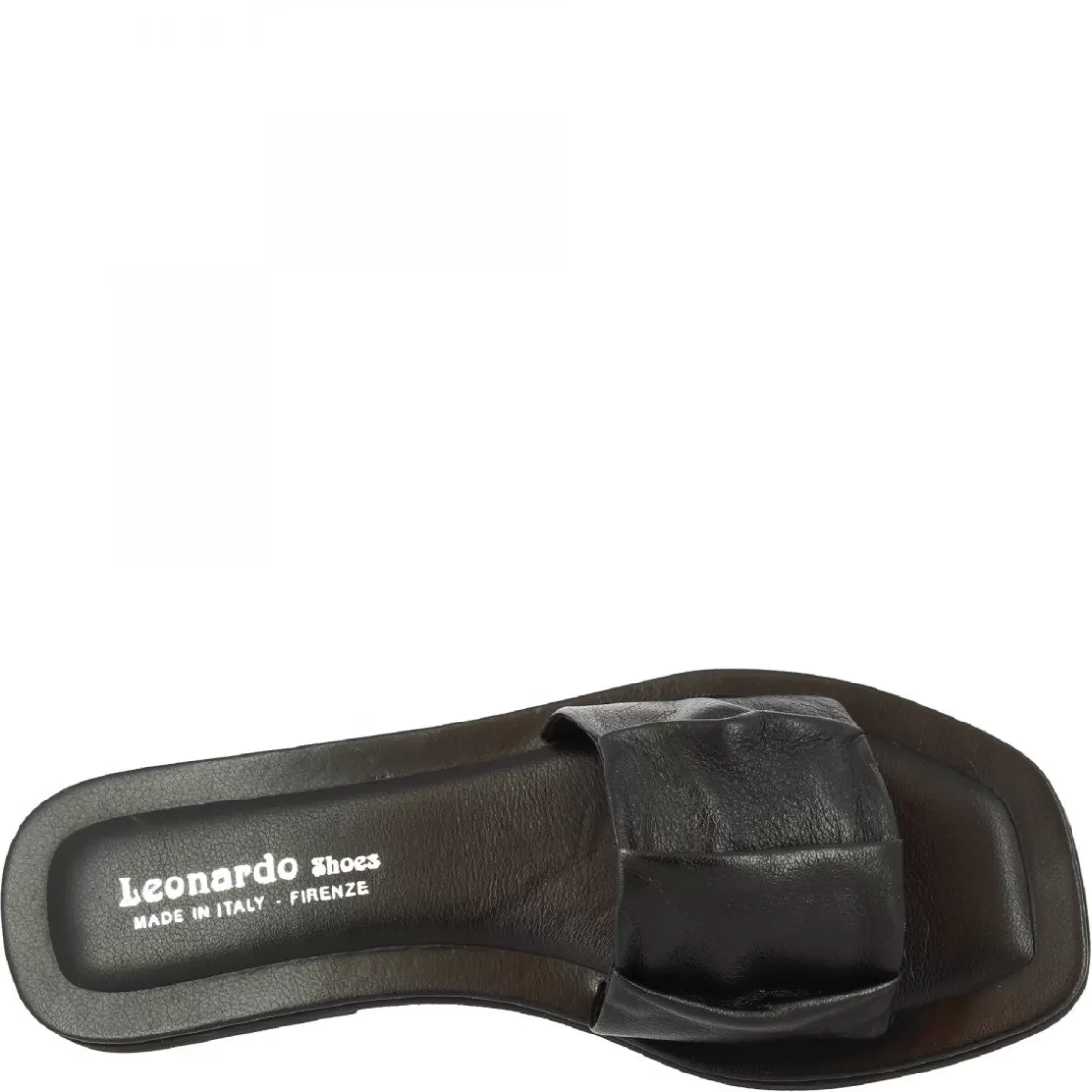 Flash Sale Leonardo Shoes Sandali Slip-on Da Donna Fascia Larga Con Pieghe Fatti A Mano In Nappa Nera Nero