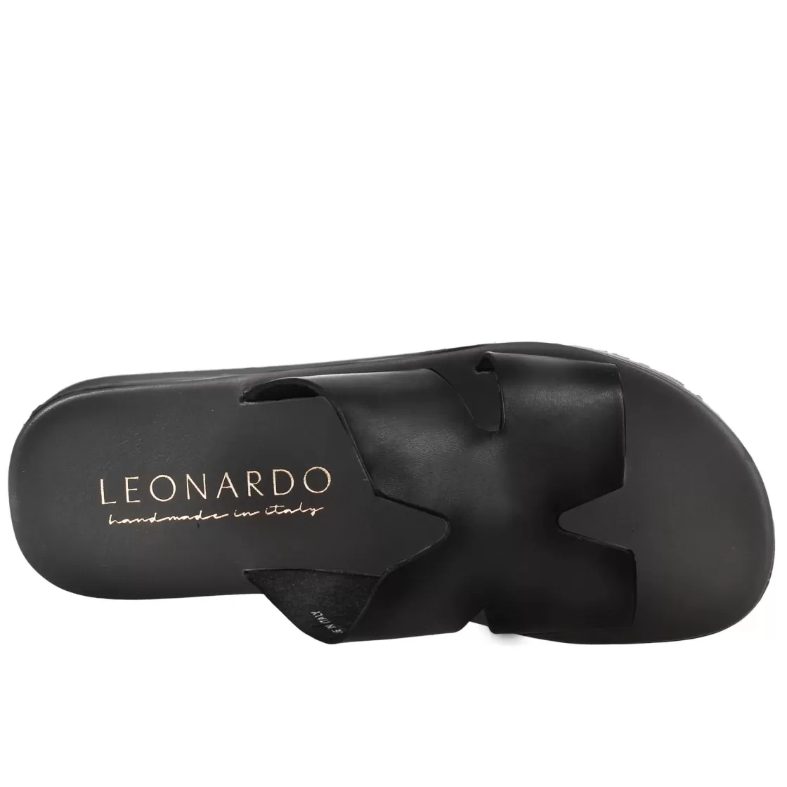 Fashion Leonardo Shoes Sandali Uomo A H In Pelle Colore Fatti A Mano Nero