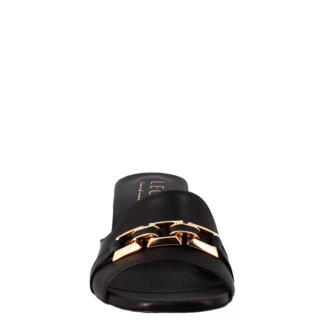 Clearance Leonardo Shoes Sandalo Aperto Con Fibbia Da Donna In Pelle Colore Nero