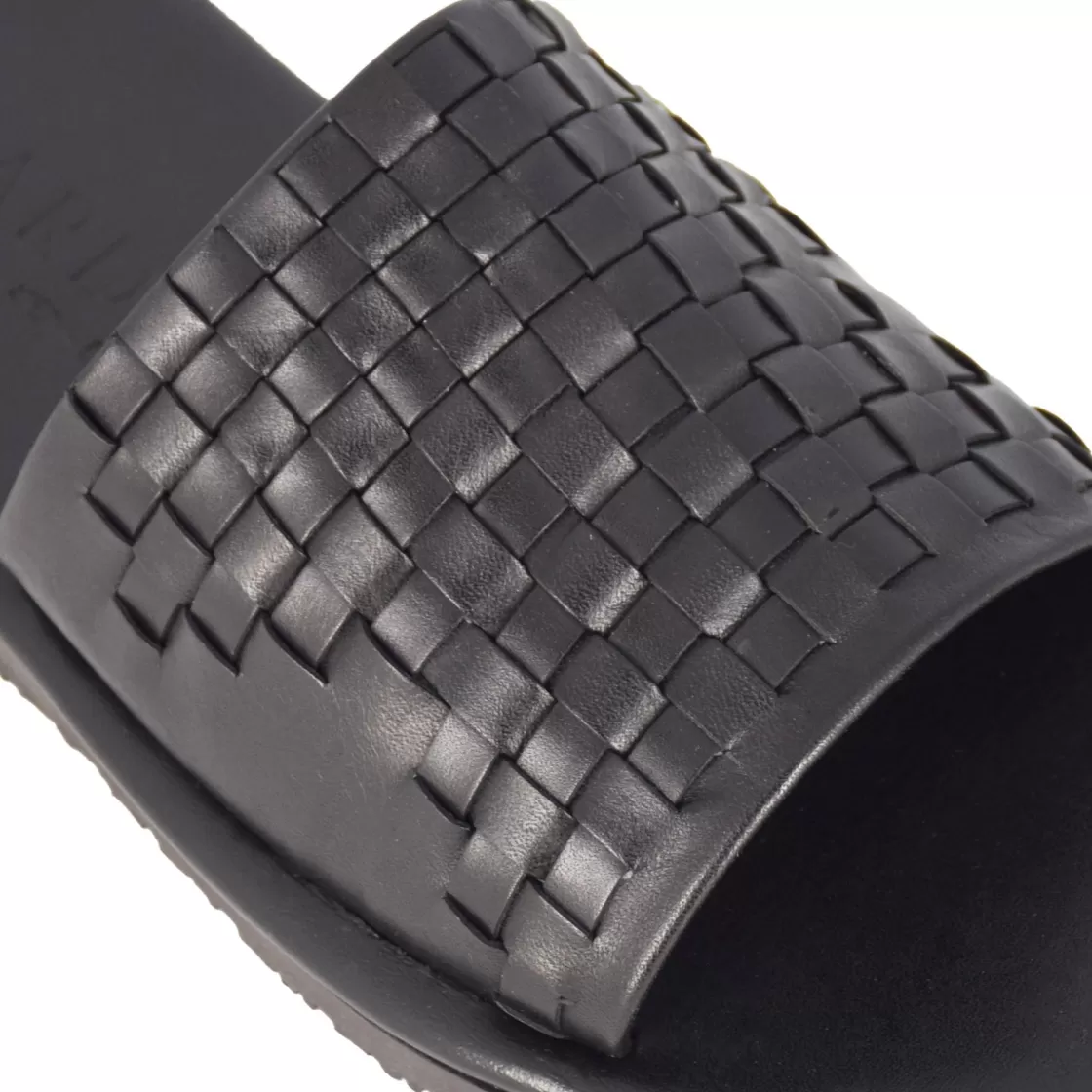 Hot Leonardo Shoes Sandalo Slider Da Uomo Con Fascia In Pelle Intrecciata Colore Nero