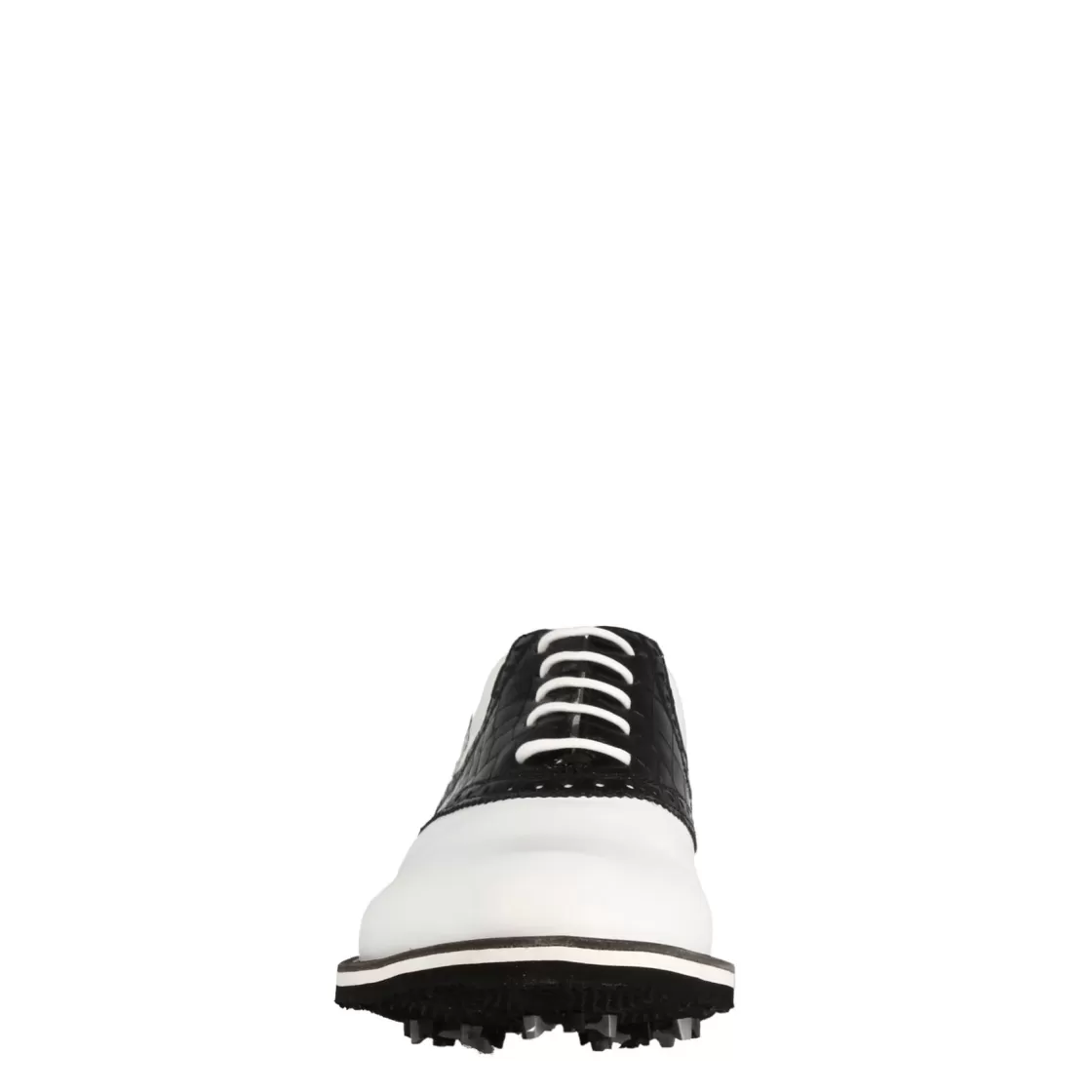 Outlet Leonardo Shoes Scarpa Golf Artigianale Da Uomo In Pelle Colore Con Dettagli In Pelle Colore Nero Bianco