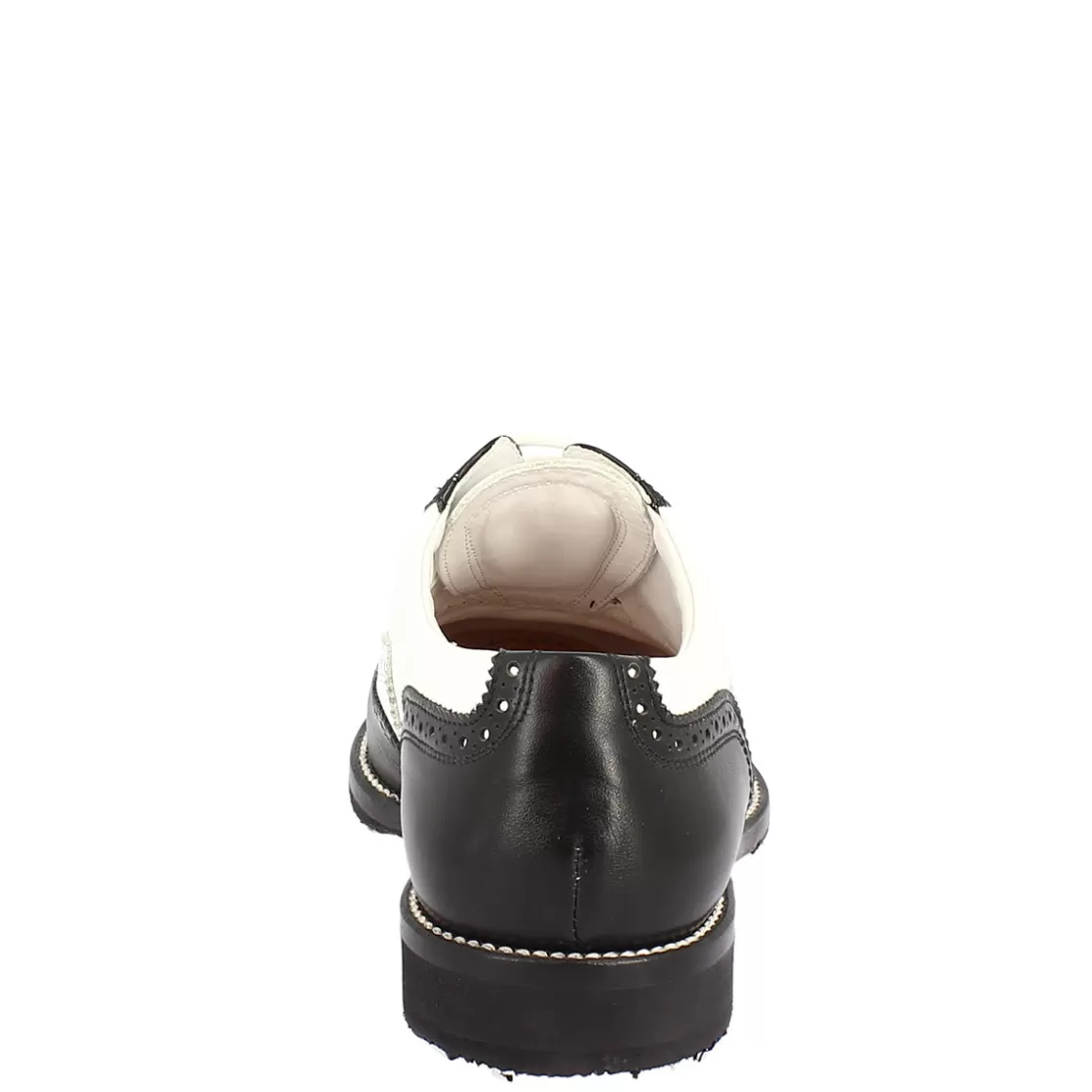 Shop Leonardo Shoes Scarpe Da Golf Da Donna Bicolore E Nero Artigianale In Pelle Bianco