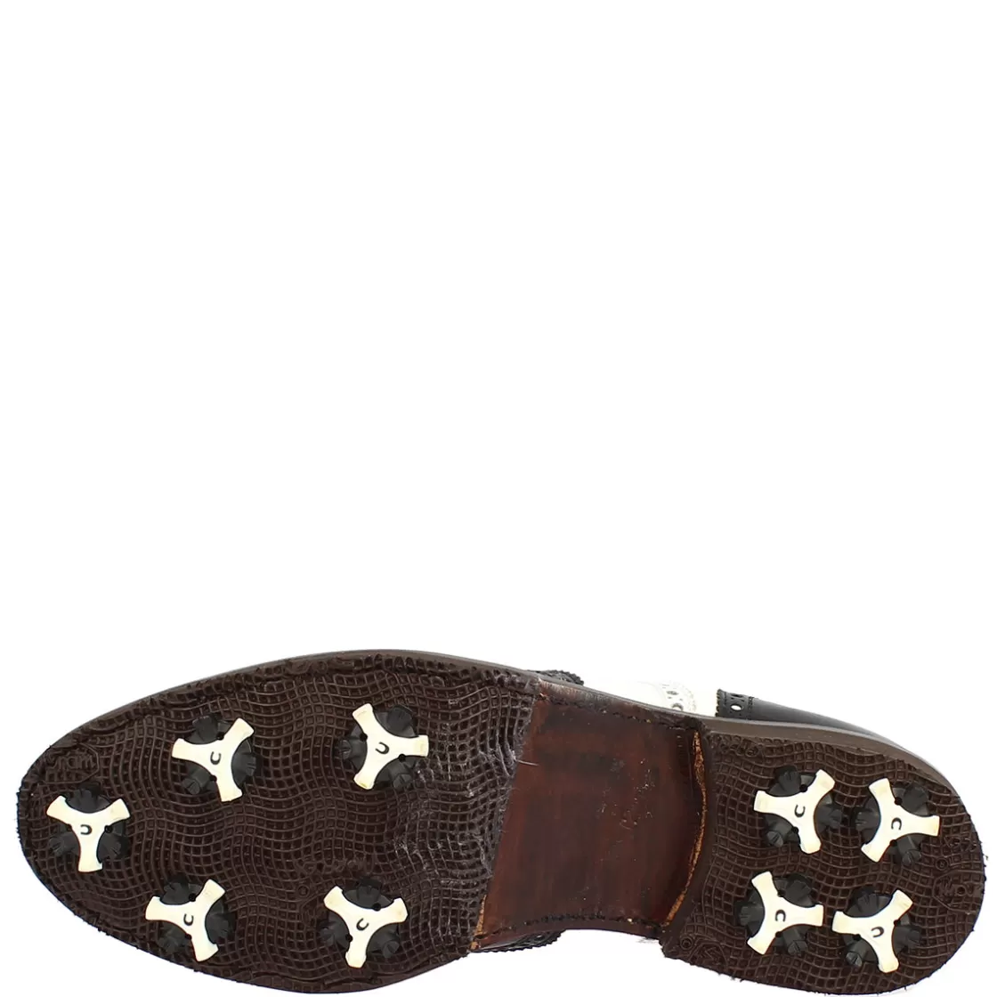 Shop Leonardo Shoes Scarpe Da Golf Da Donna Bicolore E Nero Artigianale In Pelle Bianco