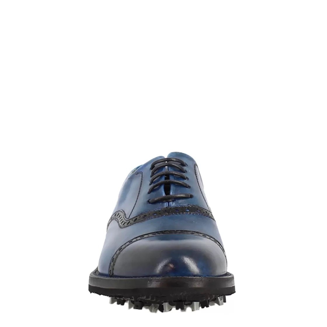 Hot Leonardo Shoes Scarpe Da Golf Da Donna Colore Dettagli Brogue Artigianali In Pelle Blu