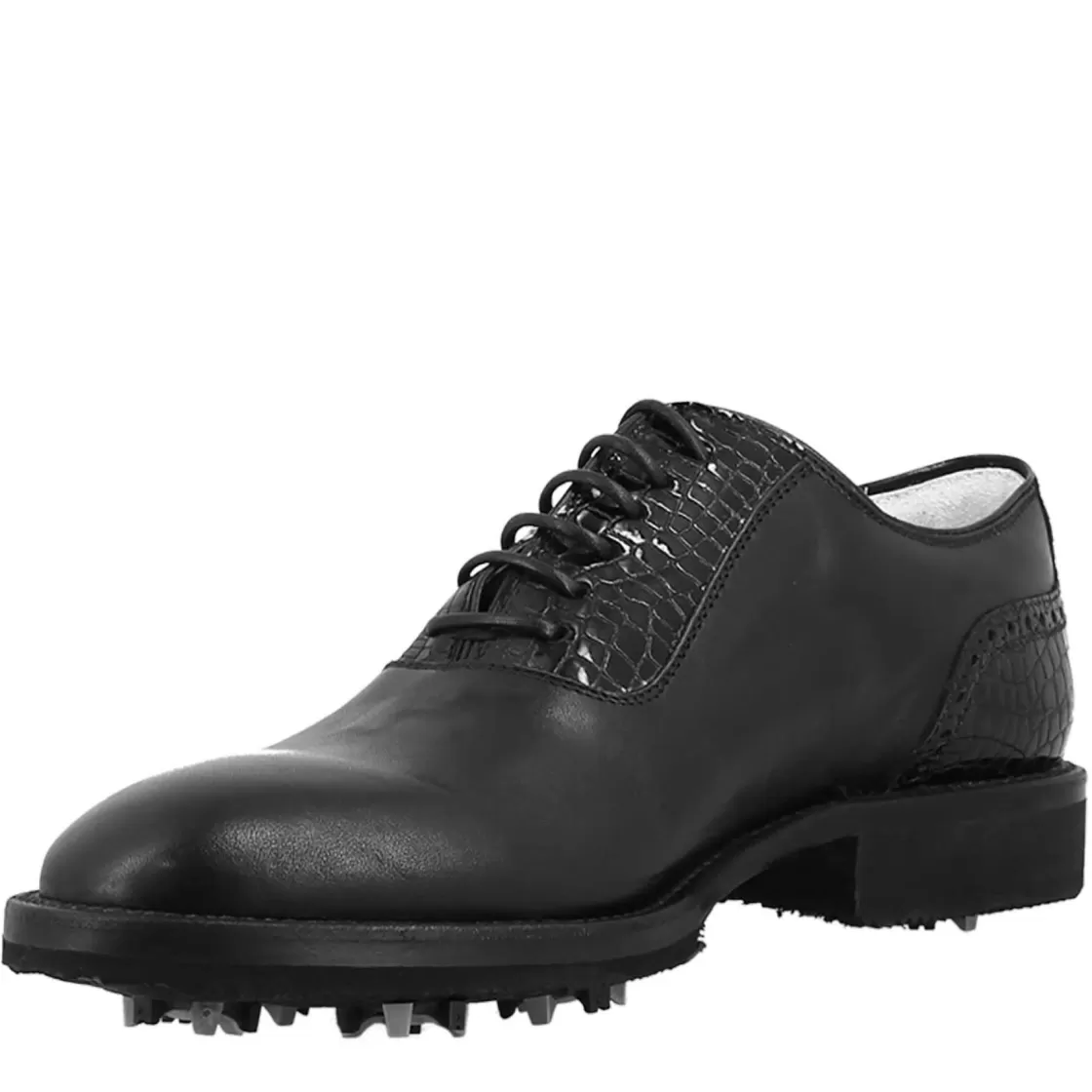 Clearance Leonardo Shoes Scarpe Da Golf Da Donna Colore Dettagli Brogue Artigianali In Pelle Nero