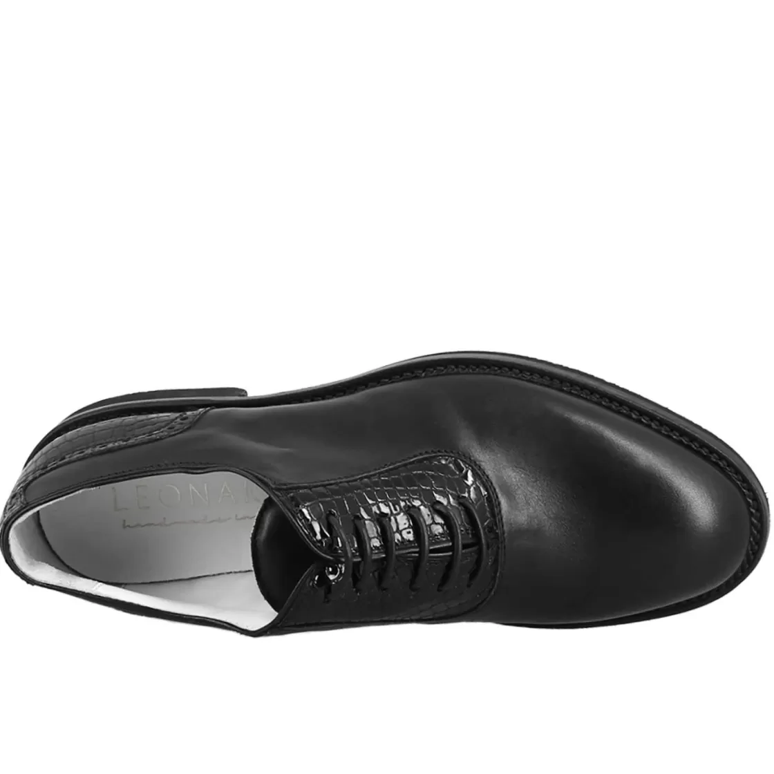 Clearance Leonardo Shoes Scarpe Da Golf Da Donna Colore Dettagli Brogue Artigianali In Pelle Nero