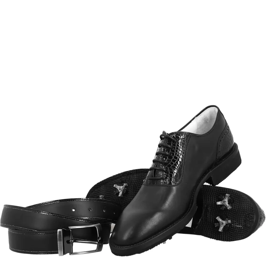 Clearance Leonardo Shoes Scarpe Da Golf Da Donna Colore Dettagli Brogue Artigianali In Pelle Nero