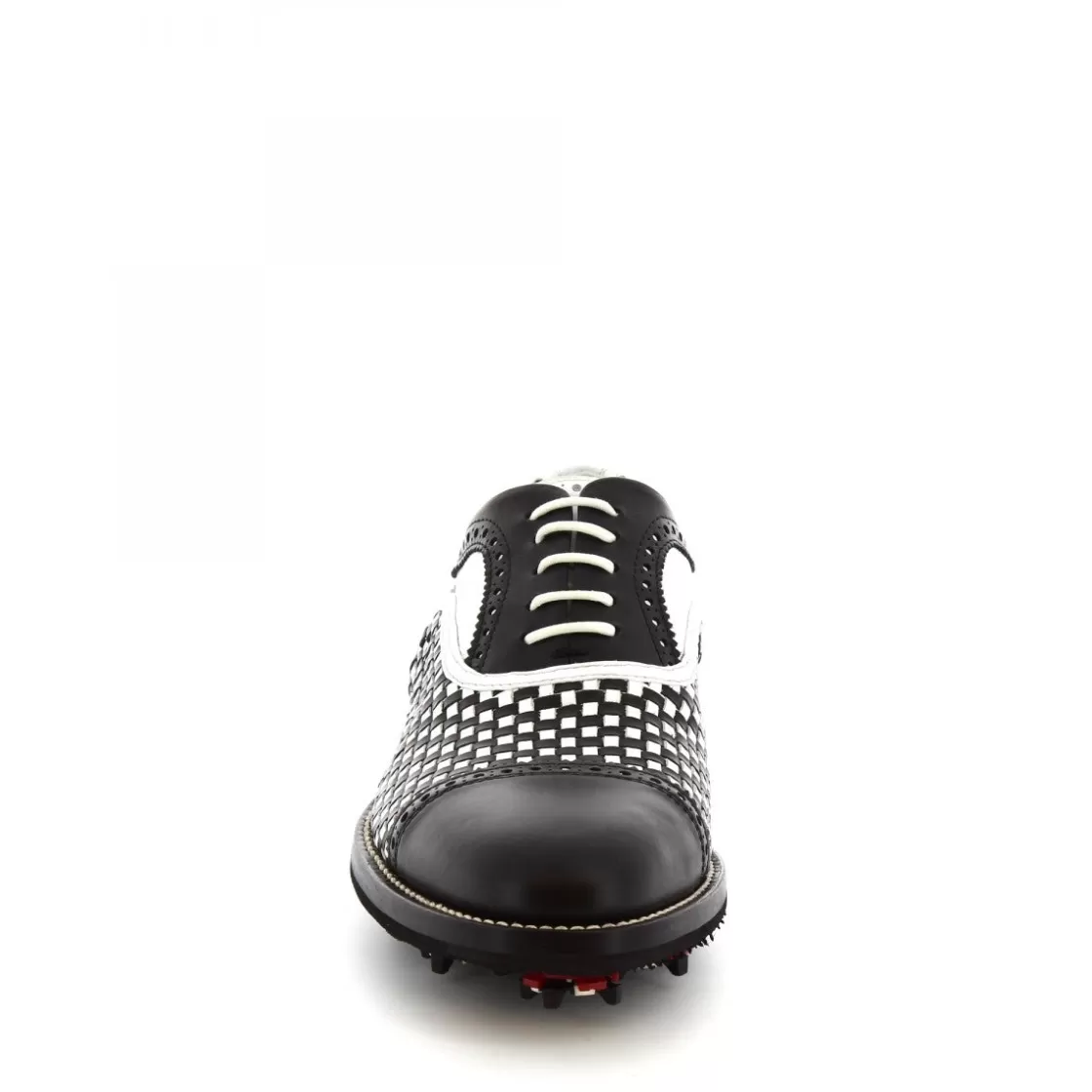 New Leonardo Shoes Scarpe Da Golf Donna Classiche Artigianali In Pelle Bianca Nera Nero