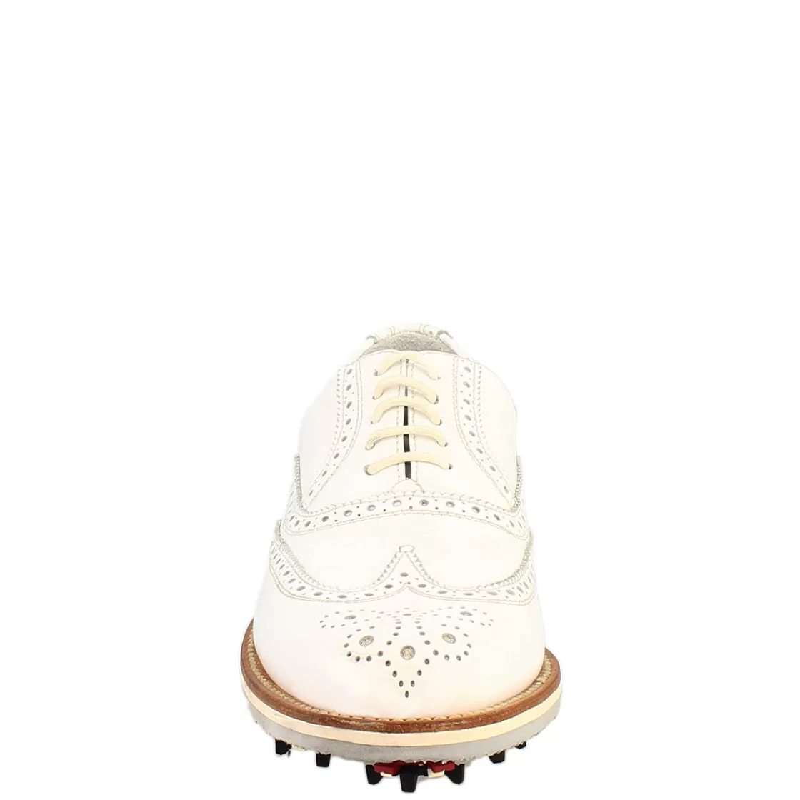 Online Leonardo Shoes Scarpe Da Golf Donna Classiche Brogues Artigianali In Pelle Bianca Bianco