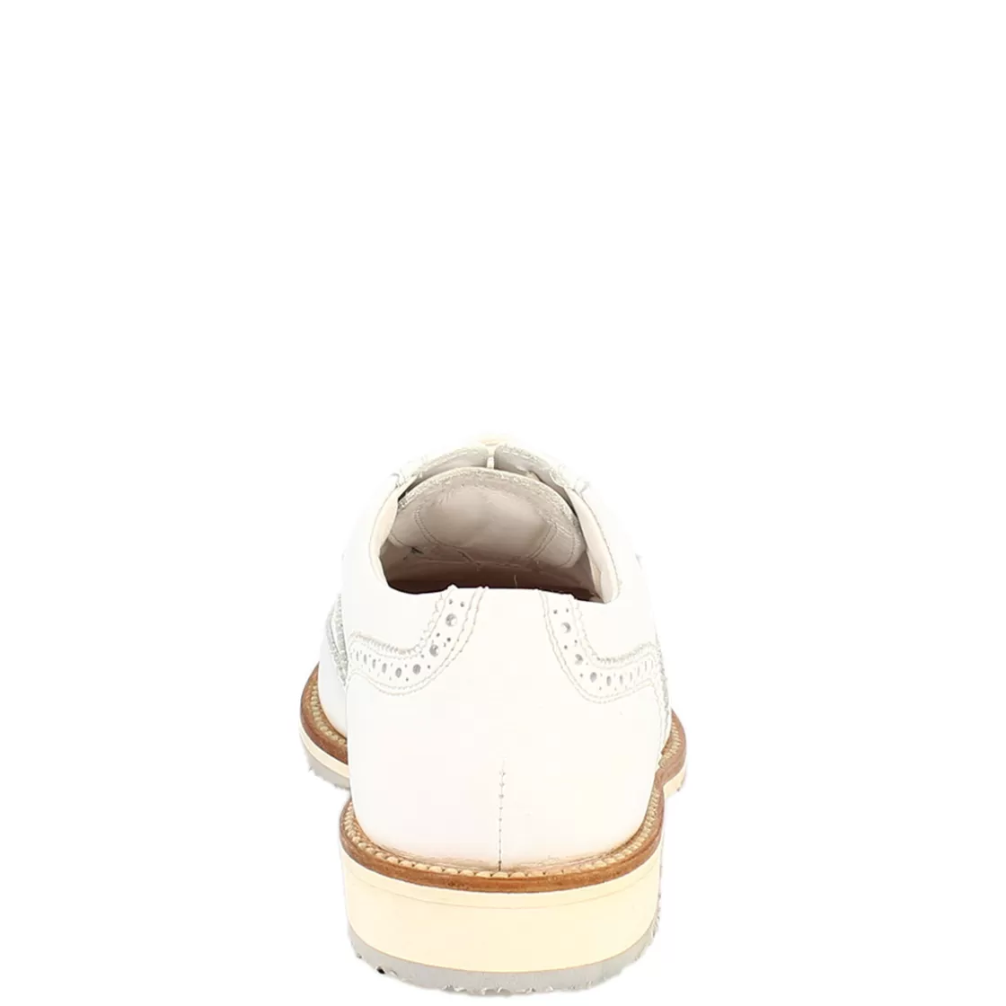 Online Leonardo Shoes Scarpe Da Golf Donna Classiche Brogues Artigianali In Pelle Bianca Bianco