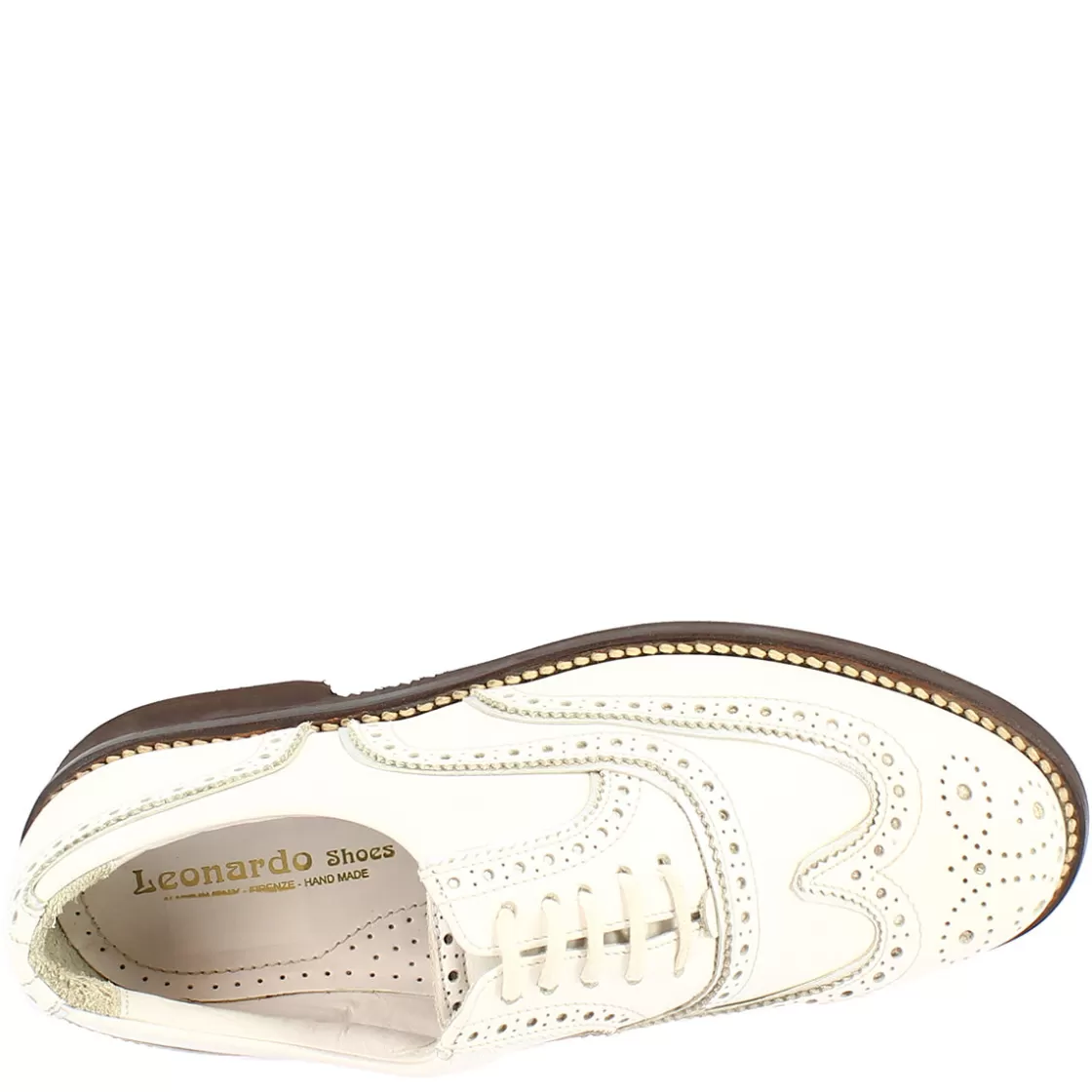 Shop Leonardo Shoes Scarpe Da Golf Donna Impermeabili Fatte A Mano In Pelle Bianca Bianco