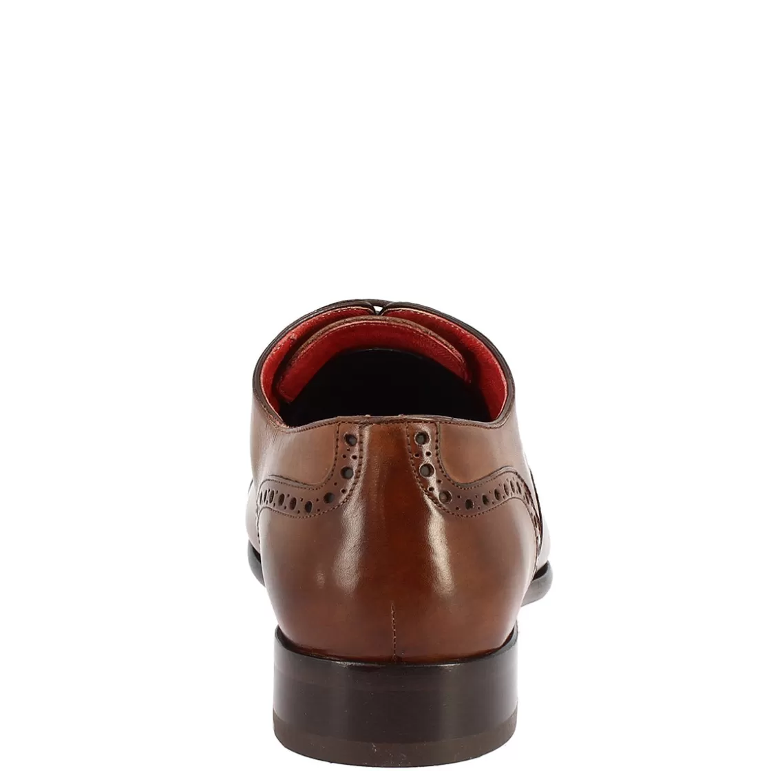 Flash Sale Leonardo Shoes Scarpe Da Uomo Stringate Francesine Fatte A Mano In Pelle Montecarlo Brandy Marrone