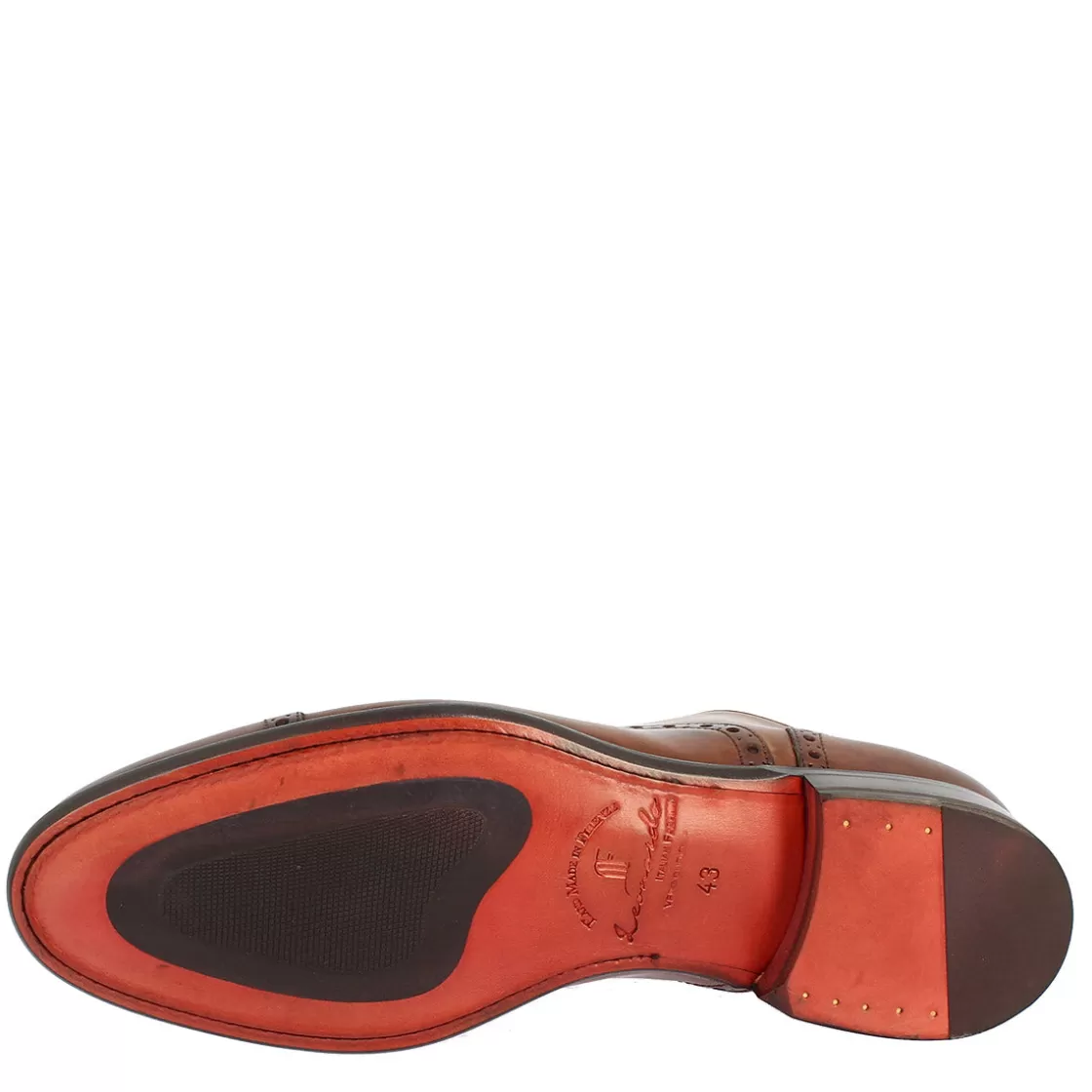 Flash Sale Leonardo Shoes Scarpe Da Uomo Stringate Francesine Fatte A Mano In Pelle Montecarlo Brandy Marrone