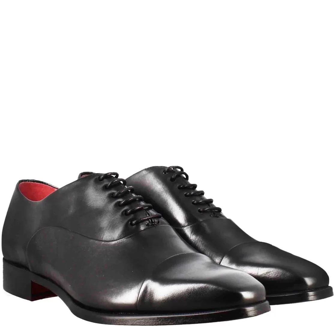 Sale Leonardo Shoes Scarpe Francesine Con Puntale In Pelle Color Nero