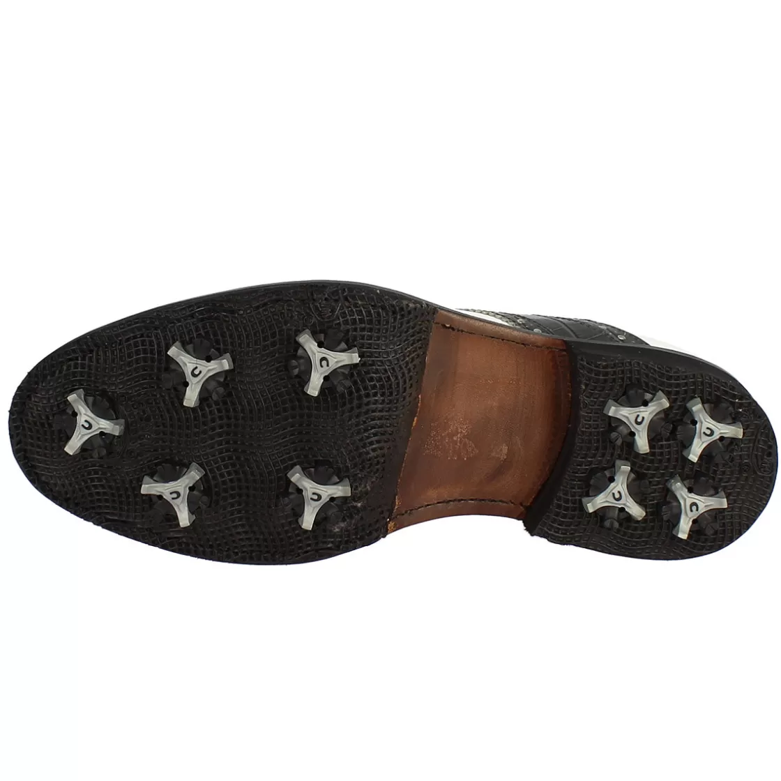 Hot Leonardo Shoes Scarpe Golf Donna Artigianali In Pelle Pieno Fiore Nero Bianco