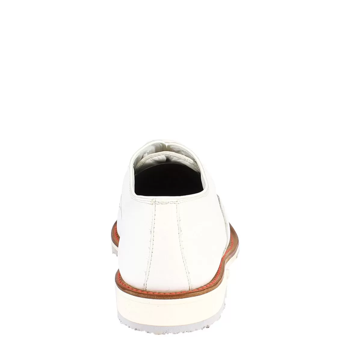 Outlet Leonardo Shoes Scarpe Golf Uomo Artigianali In Pelle Bianco Con Puntale Rosso