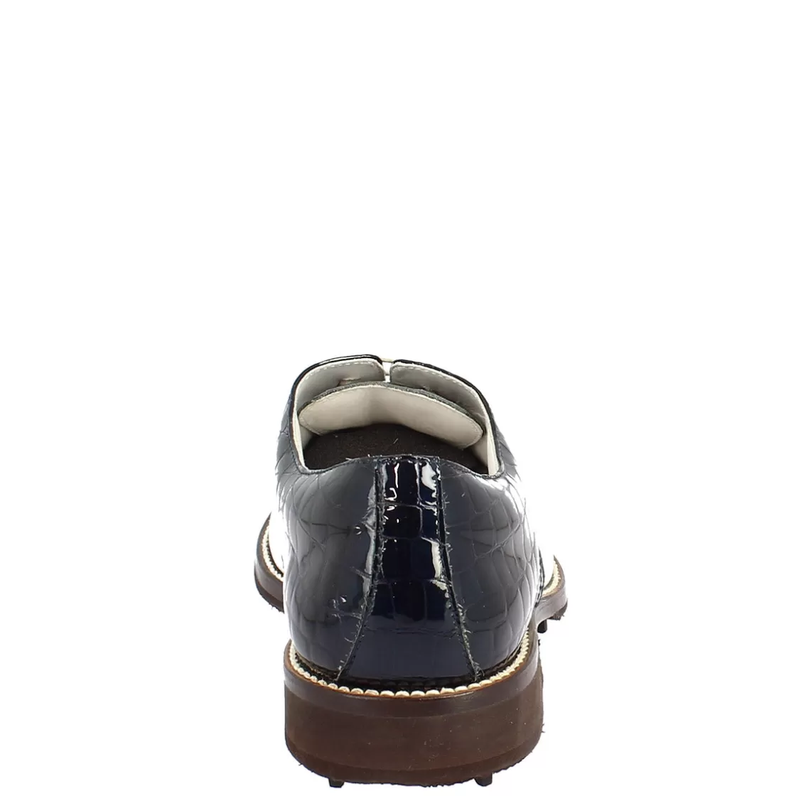 Sale Leonardo Shoes Scarpe Golf Uomo Artigianali In Pelle Pieno Fiore Bianco Cocco Blu