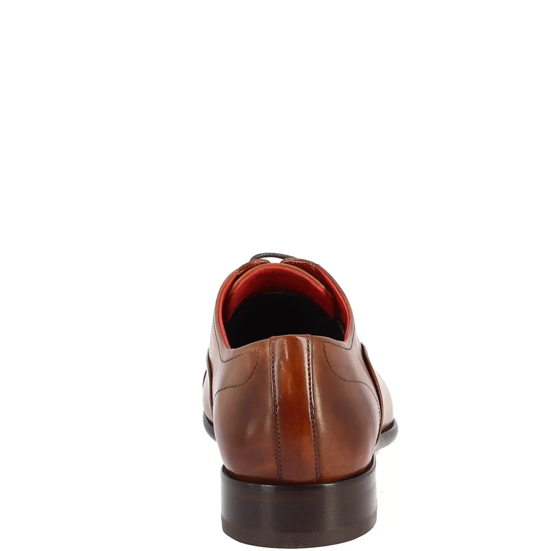 Outlet Leonardo Shoes Scarpe Stringate Da Uomo Francesine Fatte A Mano In Pelle Brandy Marrone