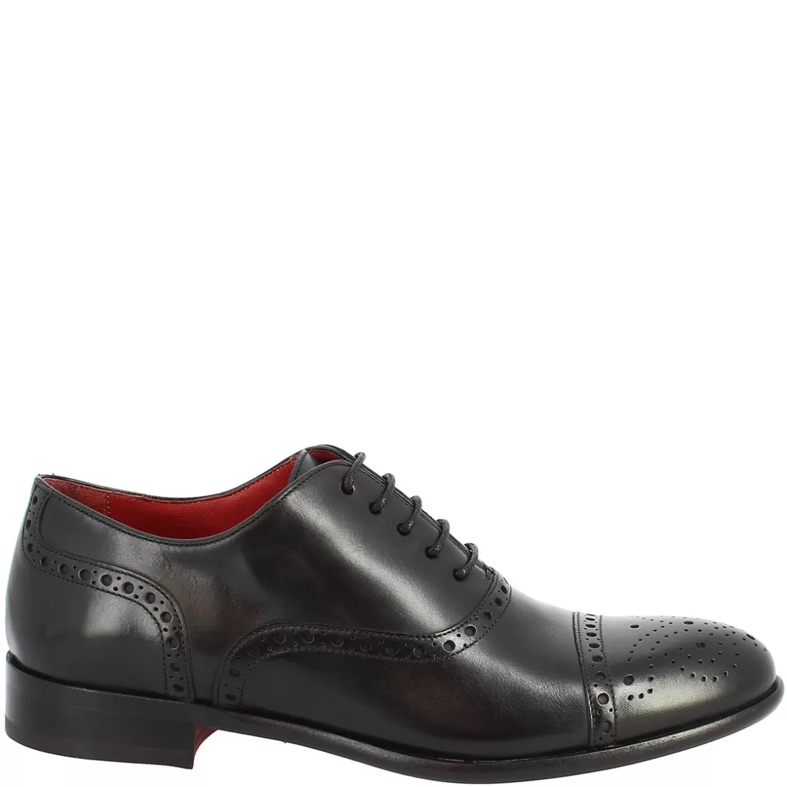Hot Leonardo Shoes Scarpe Stringate Da Uomo Francesine Fatte A Mano In Pelle Nera Nero