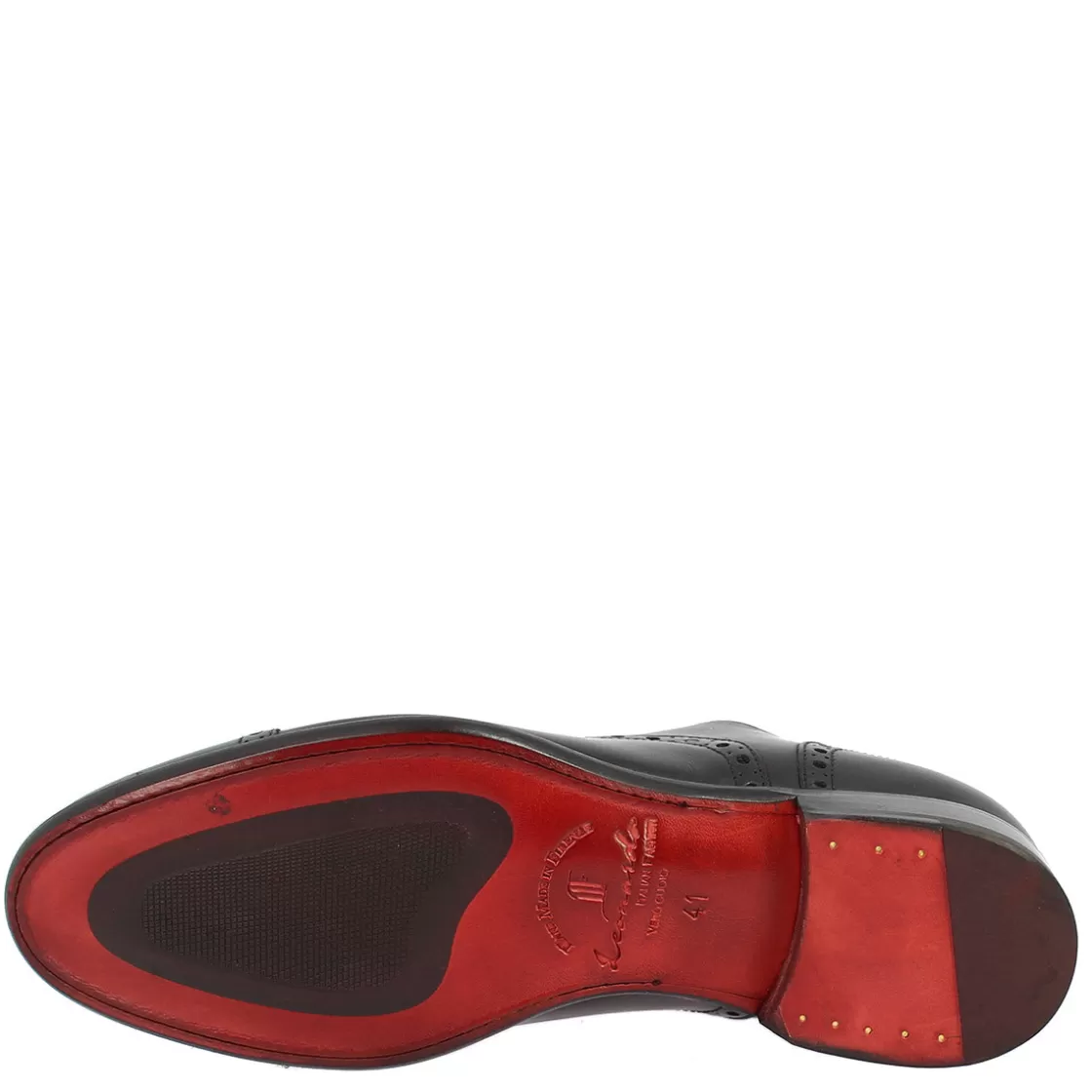 Hot Leonardo Shoes Scarpe Stringate Da Uomo Francesine Fatte A Mano In Pelle Nera Nero