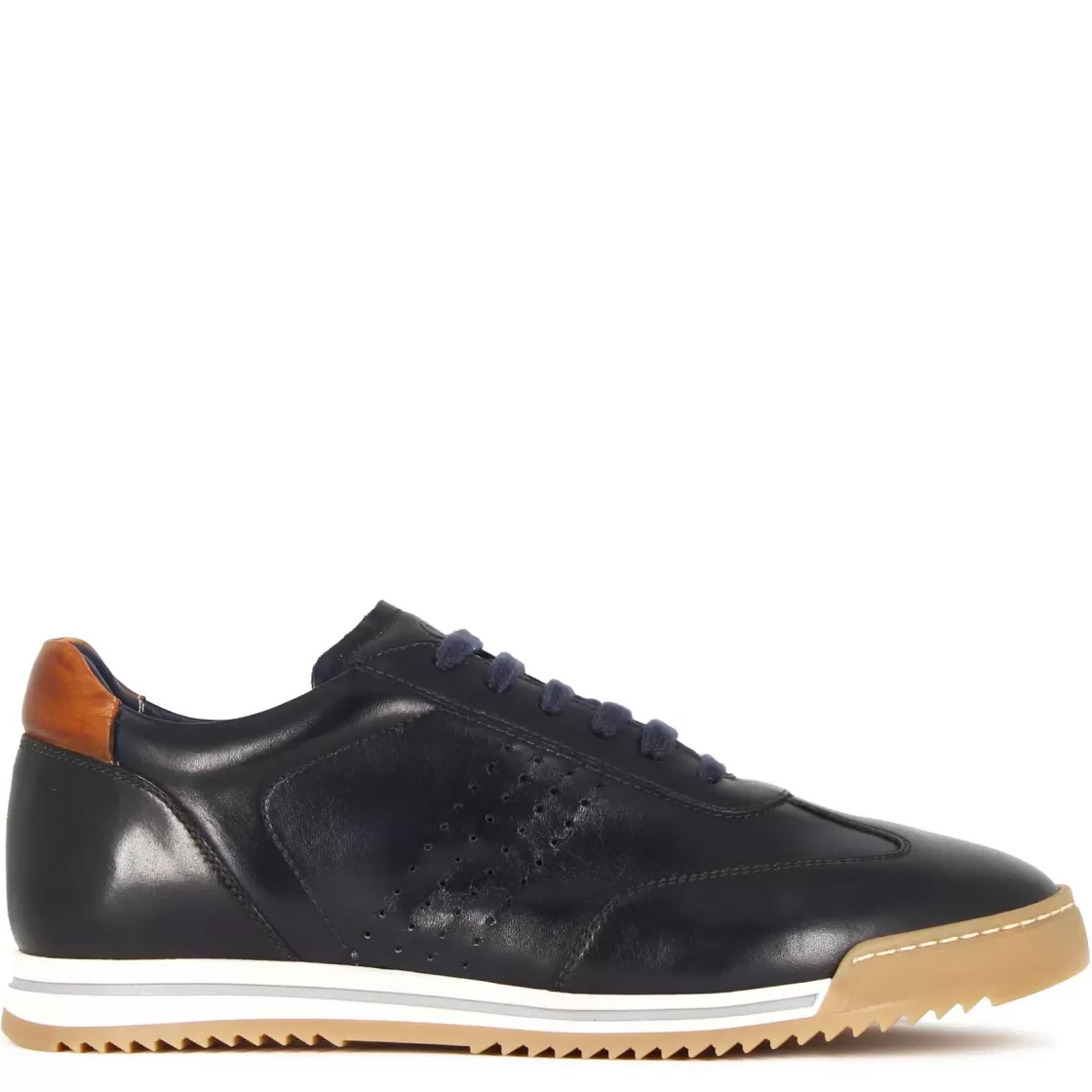 Hot Leonardo Shoes Sneaker Casual Da Uomo In Pelle Colore Blu