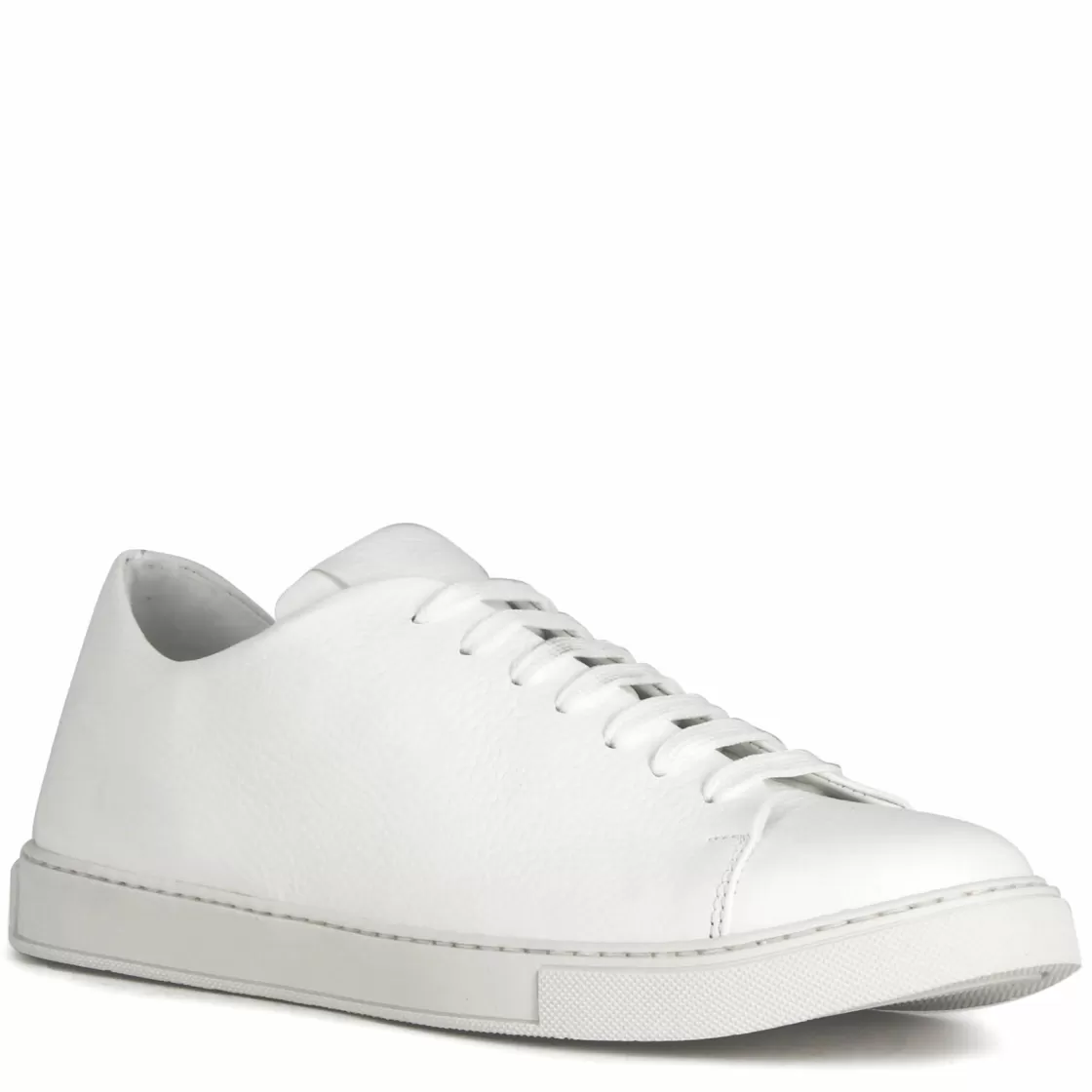 Online Leonardo Shoes Sneaker Classica Da Uomo In Pelle Colore Bianco