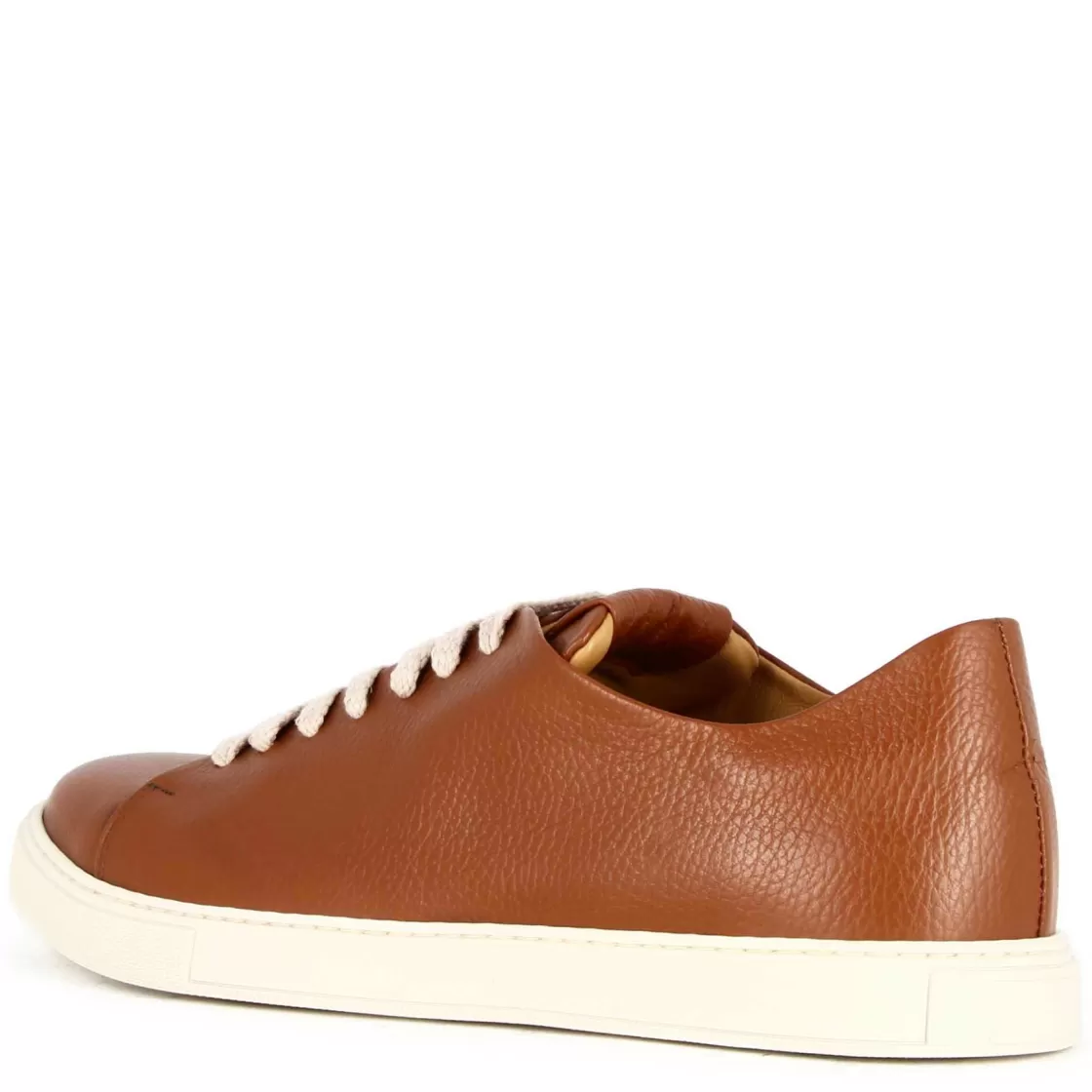 New Leonardo Shoes Sneaker Classica Da Uomo In Pelle Colore Marrone