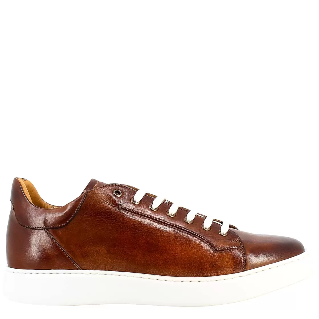 Best Leonardo Shoes Sneaker Elegante Da Uomo In Pelle Liscia Marrone