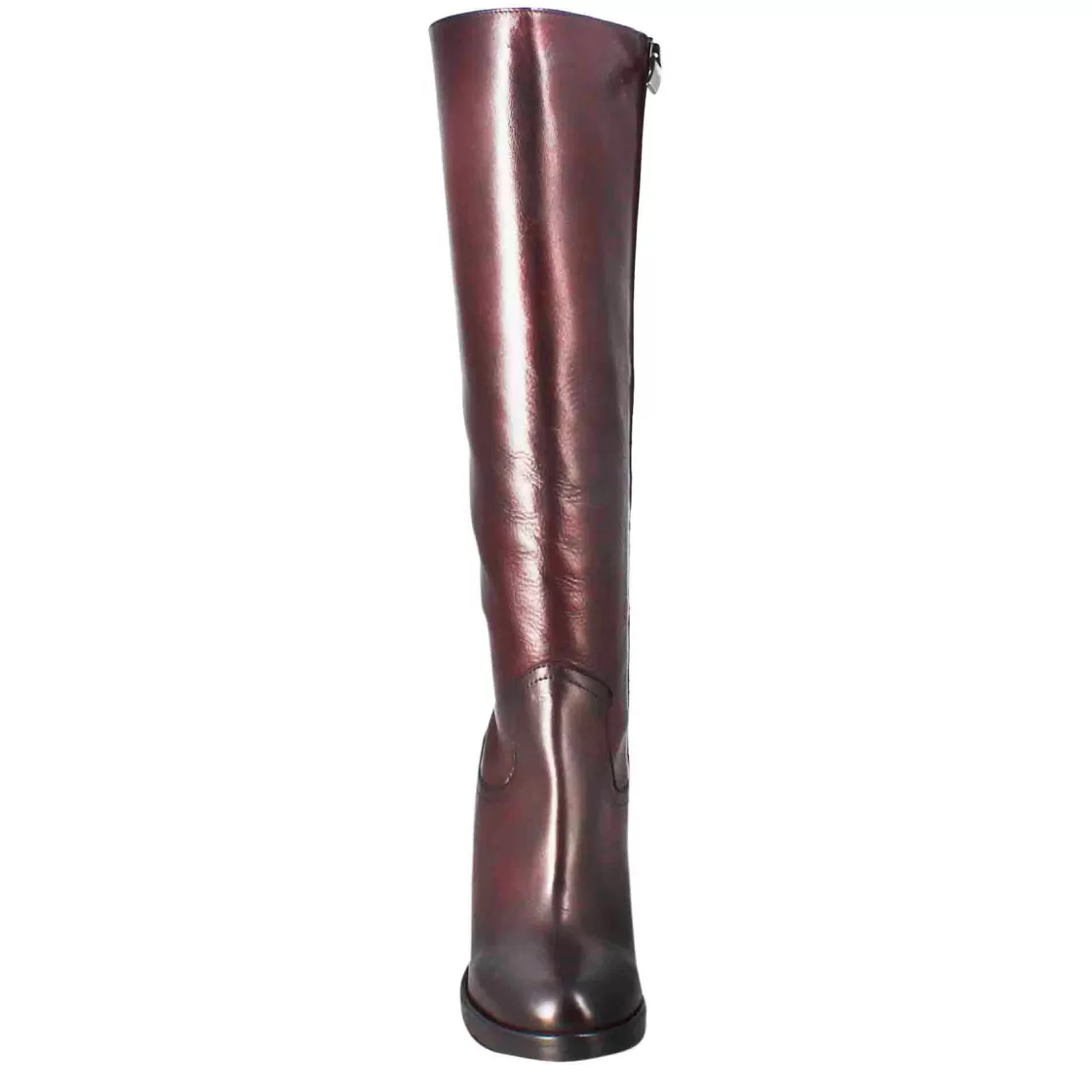Hot Leonardo Shoes Stivale Al Ginocchio Da Donna Liscio Con Tacco Alto In Pelle Bordeaux Rosso