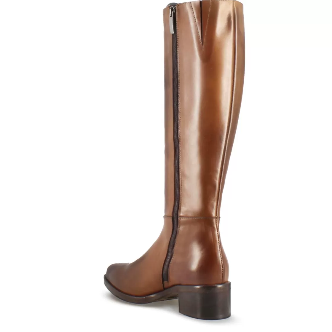 Sale Leonardo Shoes Stivale Artigianale Alto Da Donna In Pelle Colore Marrone