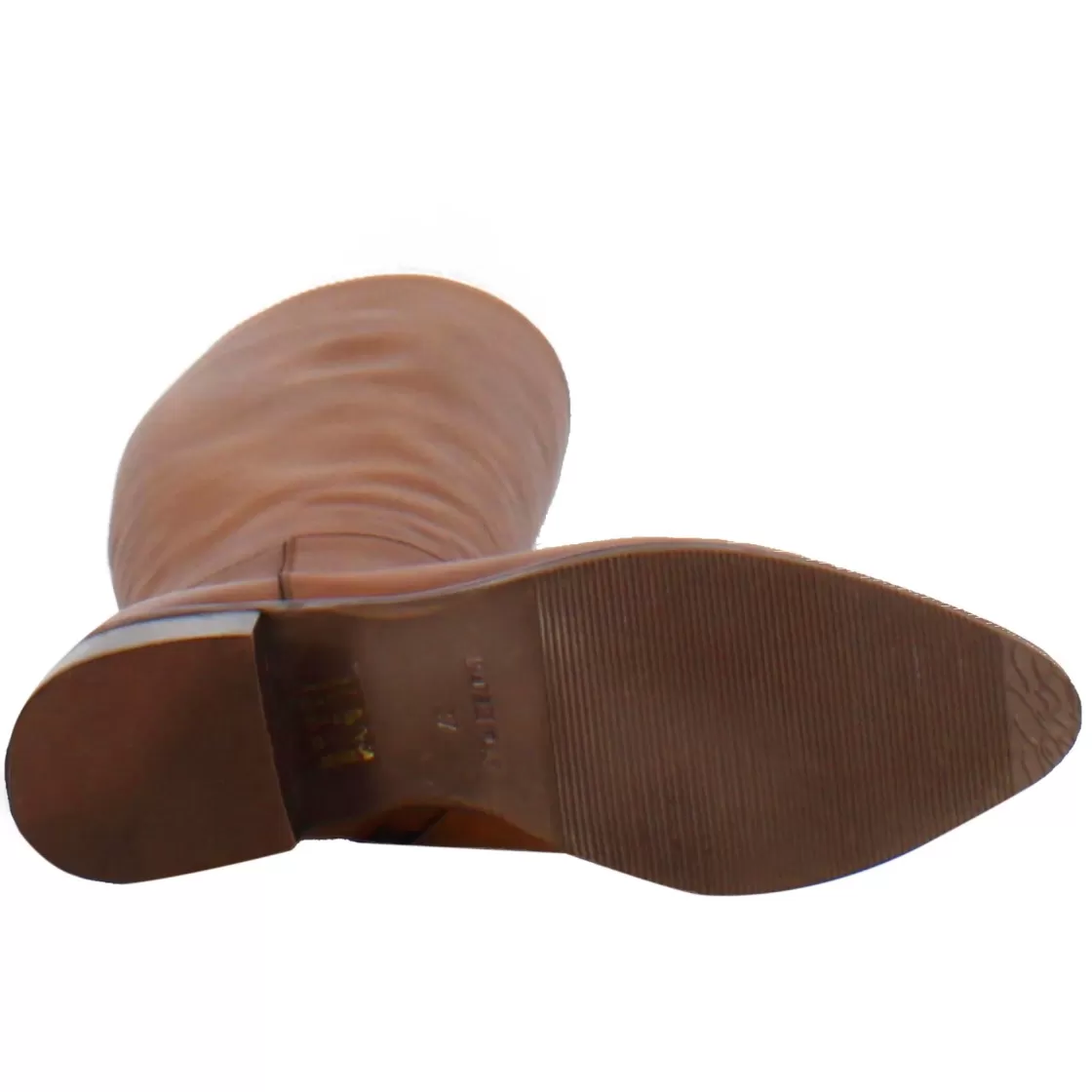 Sale Leonardo Shoes Stivale Artigianale Alto Da Donna In Pelle Colore Marrone
