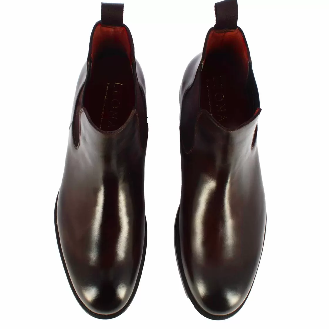 Fashion Leonardo Shoes Stivaletti Da Uomo Chelsea Eleganti In Pelle Colore Marrone Fatti A Mano Marrone Scuro