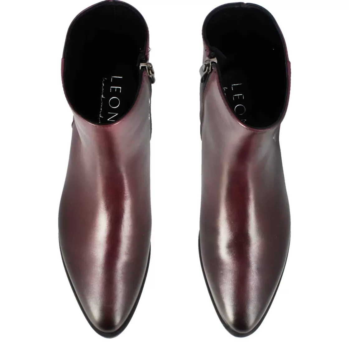 Discount Leonardo Shoes Stivaletto A Punta Da Donna, In Pelle Colore Fatto A Mano Bordeaux
