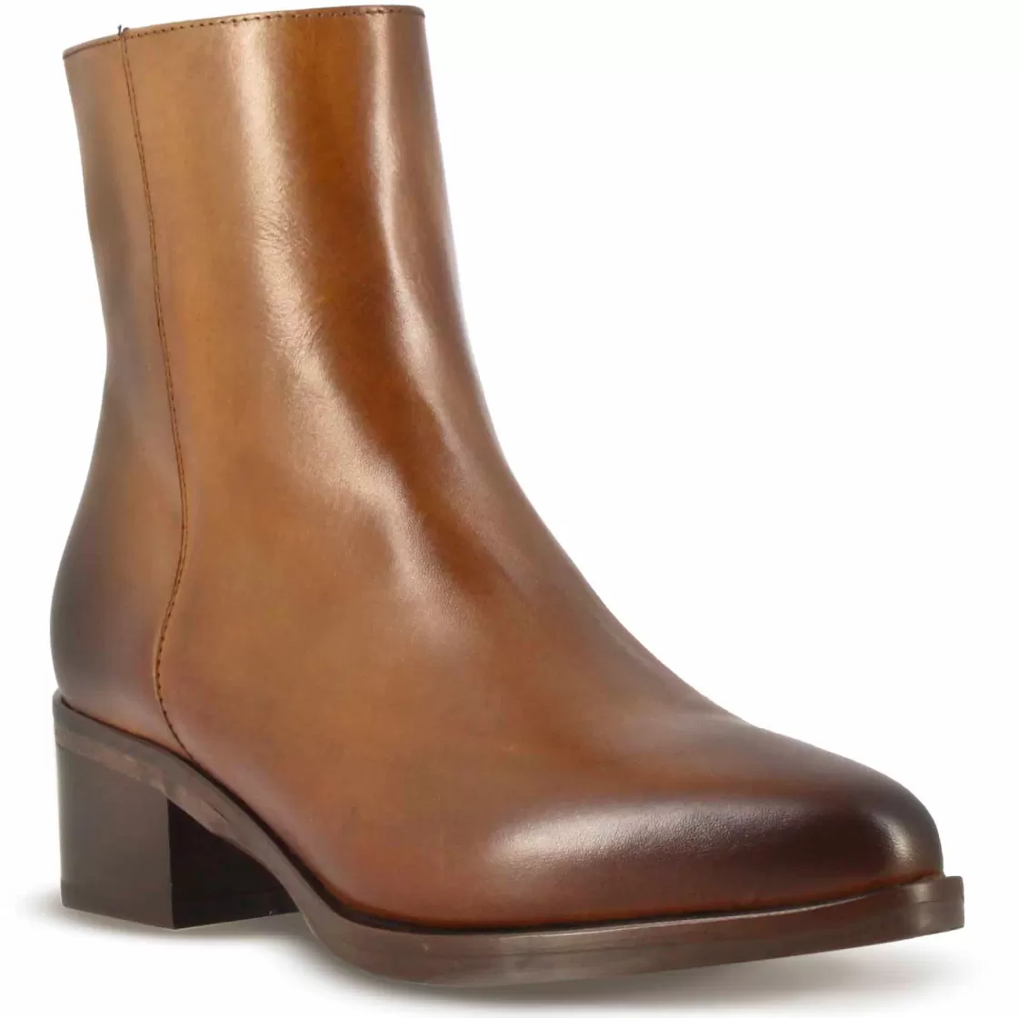 Cheap Leonardo Shoes Stivaletto A Punta Da Donna In Pelle Colore Marrone Fatto A Mano